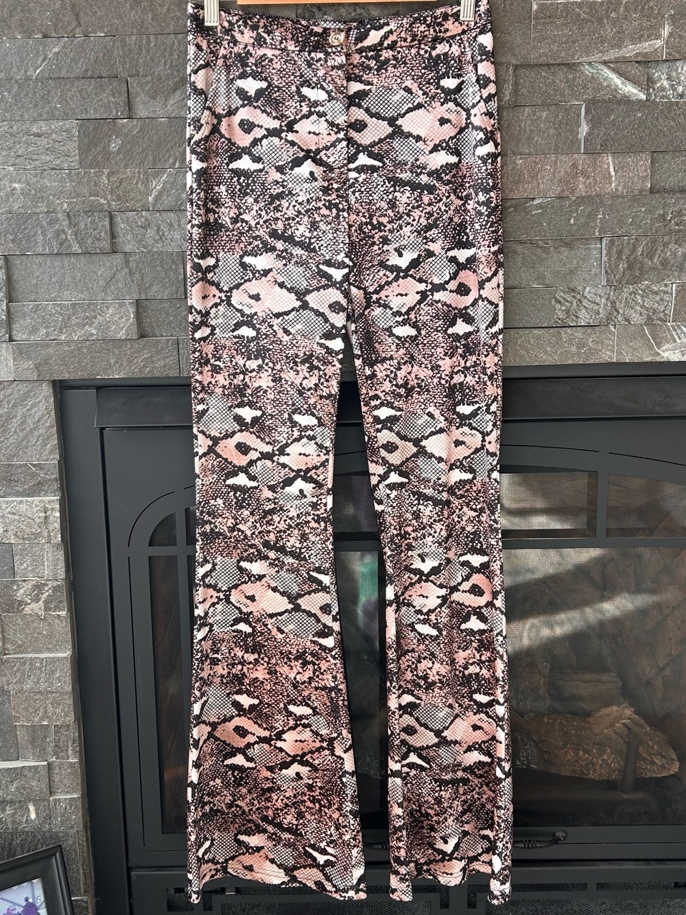 Milk & Honey Satin-Feel Snakeskin Flares
